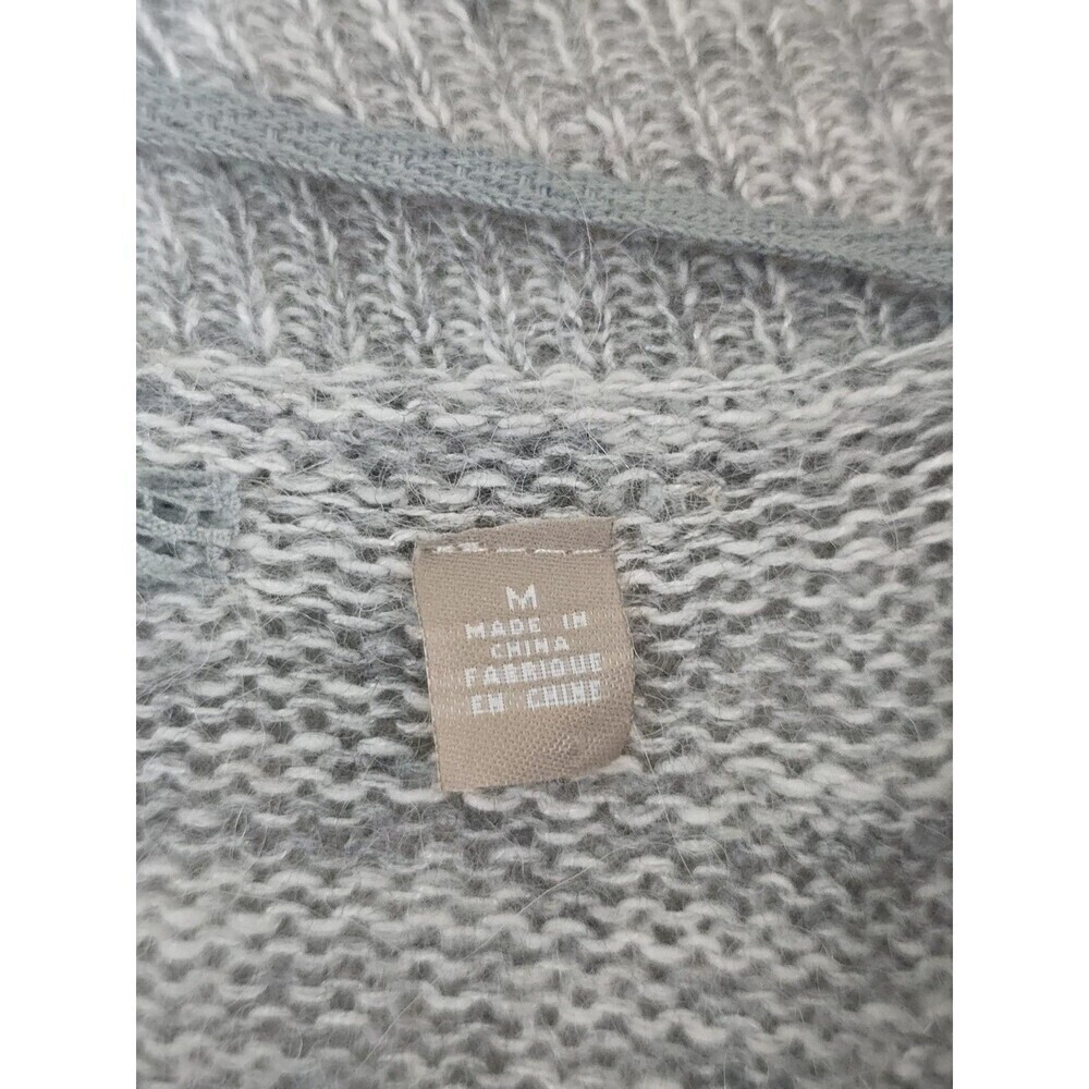 Anthropologie Knit & Knotted Alpaca Wool Blend Wrap Cardigan Gray Womens M - Picture 12 of 16